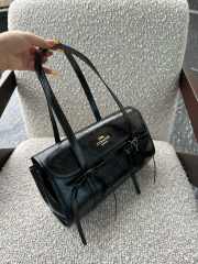 Uubags Coach Bridget Flap Shoulder Bag With Bows Gold/Black 34.5x12x16cm - 4