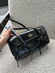 Uubags Coach Bridget Flap Shoulder Bag With Bows Gold/Black 34.5x12x16cm - 2
