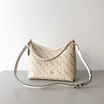 Uubags Coach Laurel Horse and Carriage Print Shoulder Bag Gold/White 28.5x24x9cm