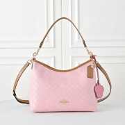 Uubags Coach Laurel Large Bag In Signature Canvas Gold/Walnut/Pink 31x23.5x10.5cm - 1