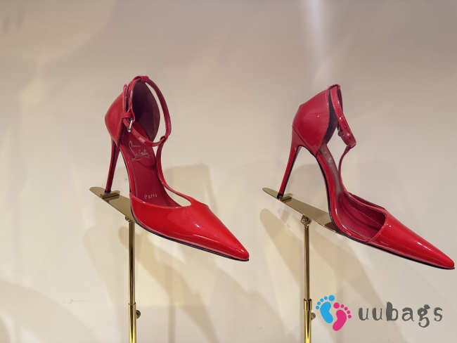 Uubags Christian Louboutin Kate patent leather pumps in red 10cm - 1