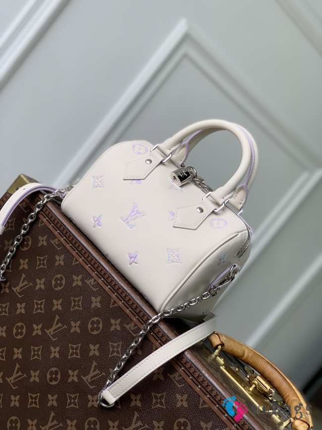 Uubags Louis Vuitton M2A099 Speedy Bandouliere 20 NV Bag Monogram Empreinte Pattern In Link Quartz 20.5x13.5x12cm - 1