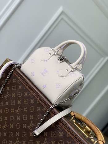 Uubags Louis Vuitton M2A099 Speedy Bandouliere 20 NV Bag Monogram Empreinte Pattern In Link Quartz 20.5x13.5x12cm