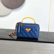 New Arrivals 2026 Chanel Vanity with chain lambskin, enamel and gold-plated metal in blue, yellow, and red 9.5x16x8cm - 1