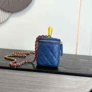 New Arrivals 2026 Chanel Vanity with chain lambskin, enamel and gold-plated metal in blue, yellow, and red 9.5x16x8cm - 6