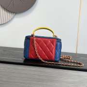 New Arrivals 2026 Chanel Vanity with chain lambskin, enamel and gold-plated metal in blue, yellow, and red 9.5x16x8cm - 2