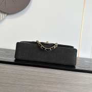 Uubags Chanel classic bag 11.12 embroidered denim, crystal embellishments, rhinestones & gold-colored metal accents black, gold & green 15.5x25.5x6.5cm - 4