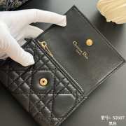 Uubags Lady Dior Glycine Wallet Black Cannage Lambskin 11x7.5x3cm - 3