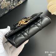 Uubags Lady Dior Glycine Wallet Black Cannage Lambskin 11x7.5x3cm - 2