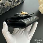 Uubags Lady Dior Glycine Wallet Black Cannage Lambskin 11x7.5x3cm - 4