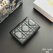 Uubags Lady Dior Glycine Wallet Black Cannage Lambskin 11x7.5x3cm - 5