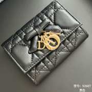Uubags Lady Dior Glycine Wallet Black Cannage Lambskin 11x7.5x3cm - 6