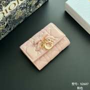 Uubags Lady Dior Glycine Wallet Pale Pink Cannage Lambskin 11x7.5x3cm - 1