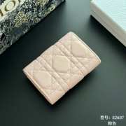 Uubags Lady Dior Glycine Wallet Pale Pink Cannage Lambskin 11x7.5x3cm - 6