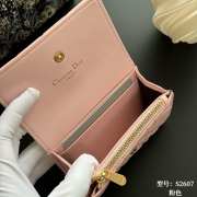 Uubags Lady Dior Glycine Wallet Pale Pink Cannage Lambskin 11x7.5x3cm - 4