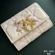 Uubags Lady Dior Glycine Wallet Pale Pink Cannage Lambskin 11x7.5x3cm - 3