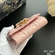 Uubags Lady Dior Glycine Wallet Pale Pink Cannage Lambskin 11x7.5x3cm - 2