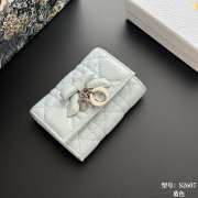 Uubags Lady Dior Glycine Wallet Light Blue Cannage Lambskin 11x7.5x3cm - 1