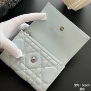 Uubags Lady Dior Glycine Wallet Light Blue Cannage Lambskin 11x7.5x3cm - 6