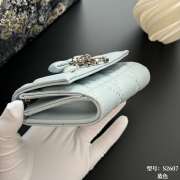 Uubags Lady Dior Glycine Wallet Light Blue Cannage Lambskin 11x7.5x3cm - 3