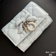 Uubags Lady Dior Glycine Wallet Light Blue Cannage Lambskin 11x7.5x3cm - 2
