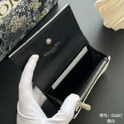 Uubags Lady Dior Glycine Wallet White & Black Cannage Lambskin 11x7.5x3cm - 5
