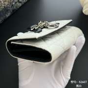 Uubags Lady Dior Glycine Wallet White & Black Cannage Lambskin 11x7.5x3cm - 4