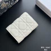 Uubags Lady Dior Glycine Wallet White & Black Cannage Lambskin 11x7.5x3cm - 3