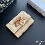 Uubags Lady Dior Glycine Wallet Beige and Light Brown Two-Tone Cannage Lambskin 11x7.5x3cm - 1
