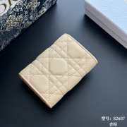 Uubags Lady Dior Glycine Wallet Beige and Light Brown Two-Tone Cannage Lambskin 11x7.5x3cm - 6