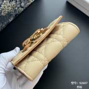 Uubags Lady Dior Glycine Wallet Beige and Light Brown Two-Tone Cannage Lambskin 11x7.5x3cm - 5