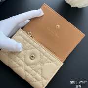 Uubags Lady Dior Glycine Wallet Beige and Light Brown Two-Tone Cannage Lambskin 11x7.5x3cm - 4