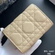 Uubags Lady Dior Glycine Wallet Beige and Light Brown Two-Tone Cannage Lambskin 11x7.5x3cm - 3