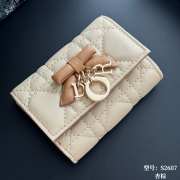 Uubags Lady Dior Glycine Wallet Beige and Light Brown Two-Tone Cannage Lambskin 11x7.5x3cm - 2