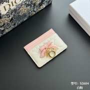 Uubags Dior Qixi Lady Dior Freesia Card Holder Two-Tone Latte and Ballet Pink Cannage Lambskin 10.5x8x0.5cm - 1