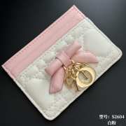 Uubags Dior Qixi Lady Dior Freesia Card Holder Two-Tone Latte and Ballet Pink Cannage Lambskin 10.5x8x0.5cm - 6