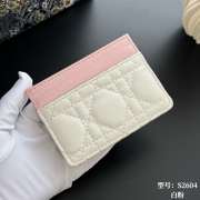 Uubags Dior Qixi Lady Dior Freesia Card Holder Two-Tone Latte and Ballet Pink Cannage Lambskin 10.5x8x0.5cm - 3
