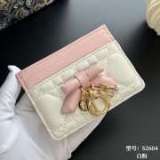 Uubags Dior Qixi Lady Dior Freesia Card Holder Two-Tone Latte and Ballet Pink Cannage Lambskin 10.5x8x0.5cm - 2