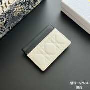 Uubags Lady Dior Freesia Card Holder Two-Tone White and Black Cannage Lambskin 10.5x8x0.5cm - 2