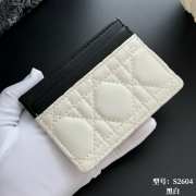 Uubags Lady Dior Freesia Card Holder Two-Tone White and Black Cannage Lambskin 10.5x8x0.5cm - 4