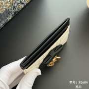Uubags Lady Dior Freesia Card Holder Two-Tone White and Black Cannage Lambskin 10.5x8x0.5cm - 5
