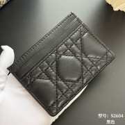 Uubags Lady Dior Freesia Card Holder Black Cannage Lambskin 10.5x8x0.5cm - 2