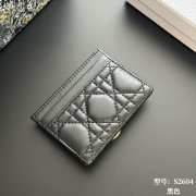 Uubags Lady Dior Freesia Card Holder Black Cannage Lambskin 10.5x8x0.5cm - 5