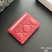 Uubags Lady Dior Freesia Card Holder Red Cannage Lambskin 10.5x8x0.5cm - 2