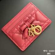 Uubags Lady Dior Freesia Card Holder Red Cannage Lambskin 10.5x8x0.5cm - 3