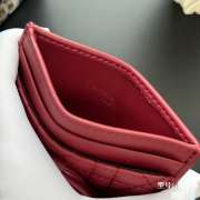 Uubags Lady Dior Freesia Card Holder Red Cannage Lambskin 10.5x8x0.5cm - 4