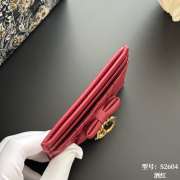 Uubags Lady Dior Freesia Card Holder Red Cannage Lambskin 10.5x8x0.5cm - 5