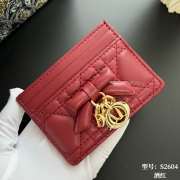 Uubags Lady Dior Freesia Card Holder Red Cannage Lambskin 10.5x8x0.5cm - 6