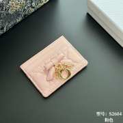 Uubags Lady Dior Freesia Card Holder Pale Pink Cannage Lambskin 10.5x8x0.5cm - 1