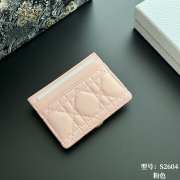 Uubags Lady Dior Freesia Card Holder Pale Pink Cannage Lambskin 10.5x8x0.5cm - 2